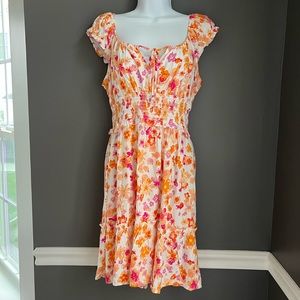 🆕 Wild Fable Puff Sleeve Smocked Waist Milkmaid Fit n Flare Sundress